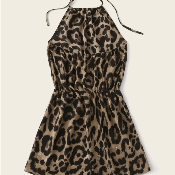 Leopard Halter Romper - Picture 2 of 2